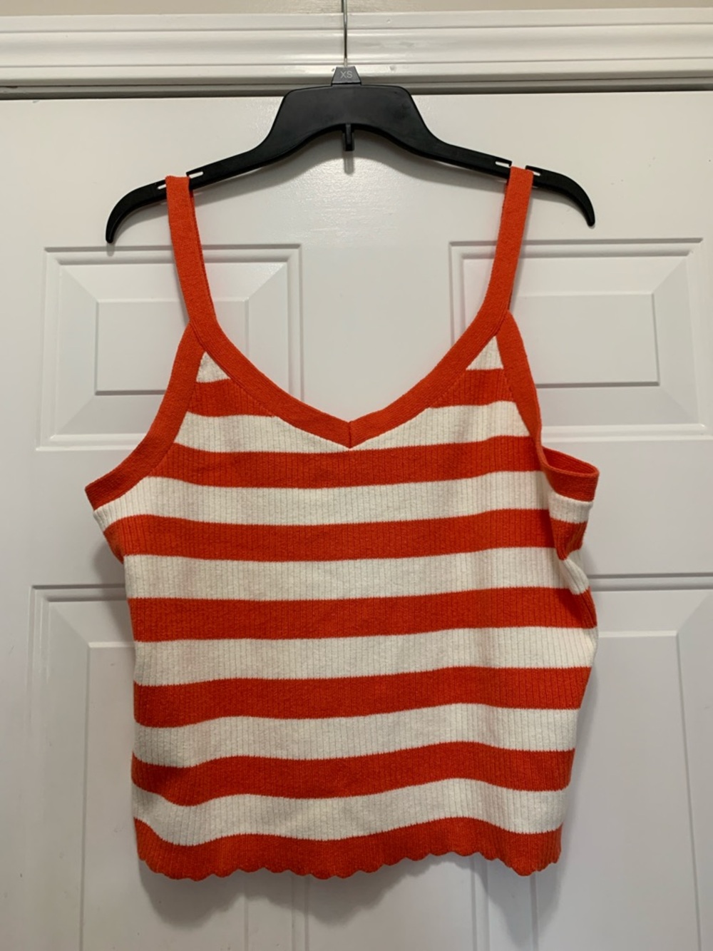4/$10 Universal Thread Cotton Striped Knit Tank Top - Orange & White Size XXL